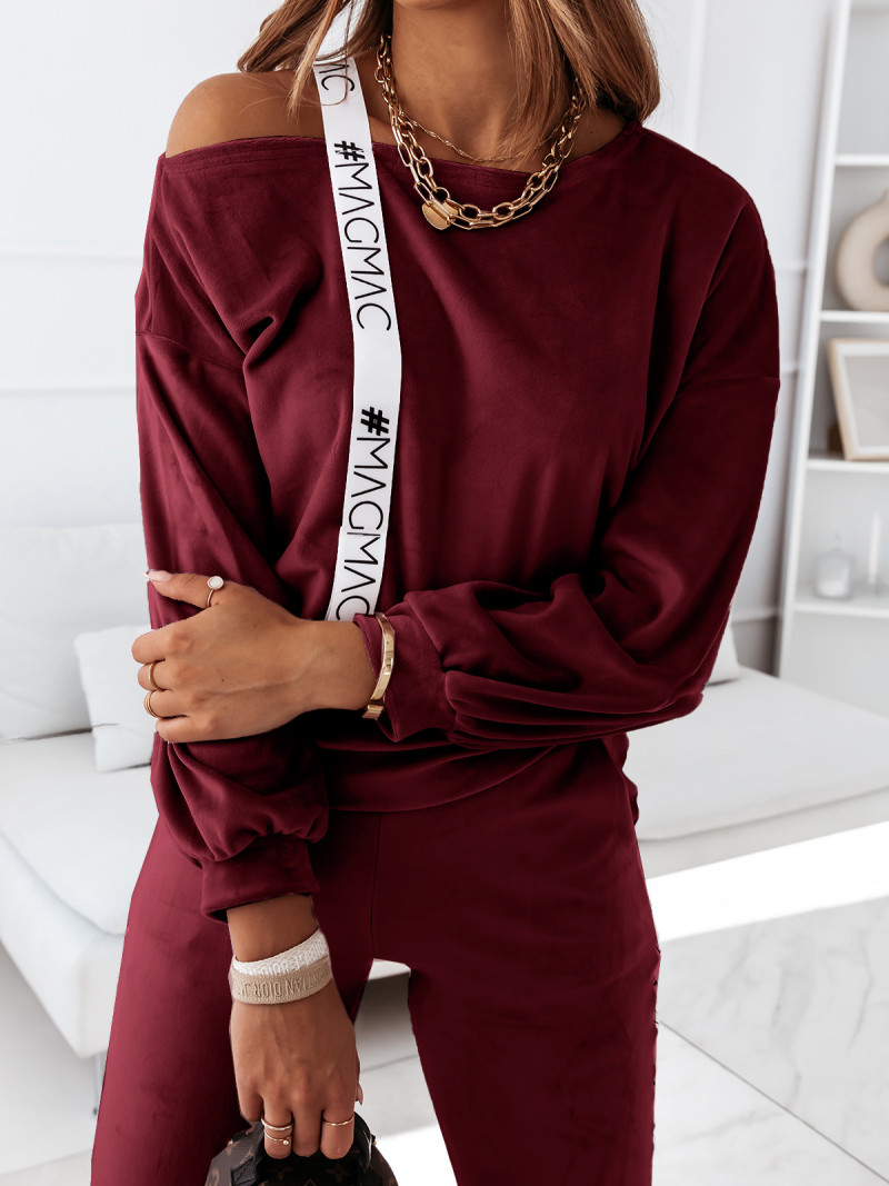 Welurowy dres bluza+spodnie z...