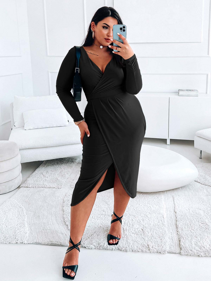 Wizytowa midi sukienka PLUS SIZE z...
