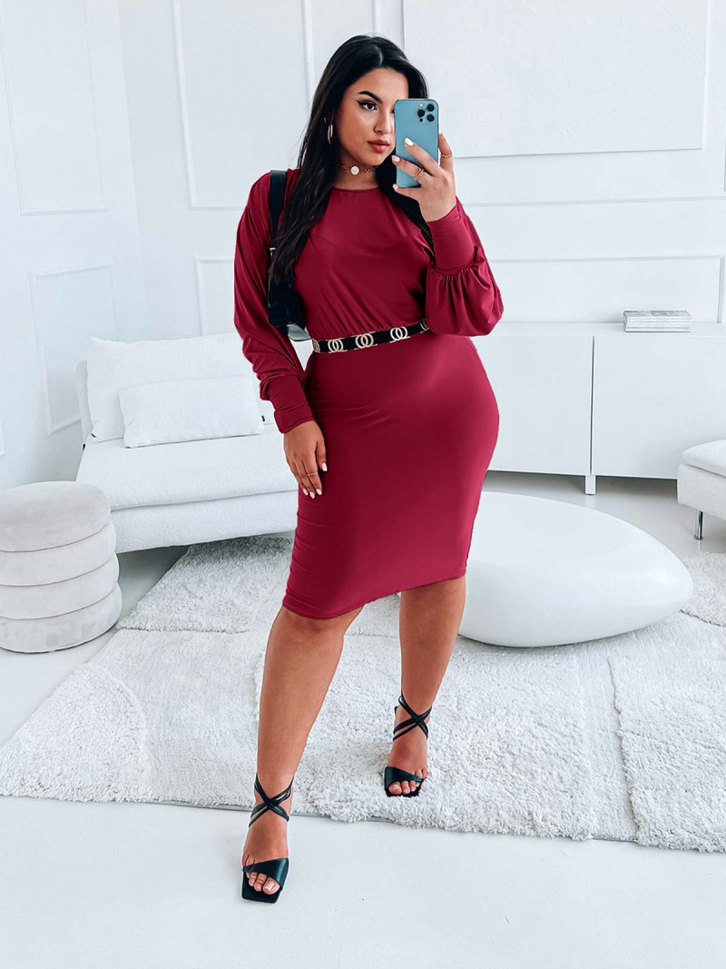 Sukienka PLUS SIZE o kimonowym kroju SITTA - fuksja