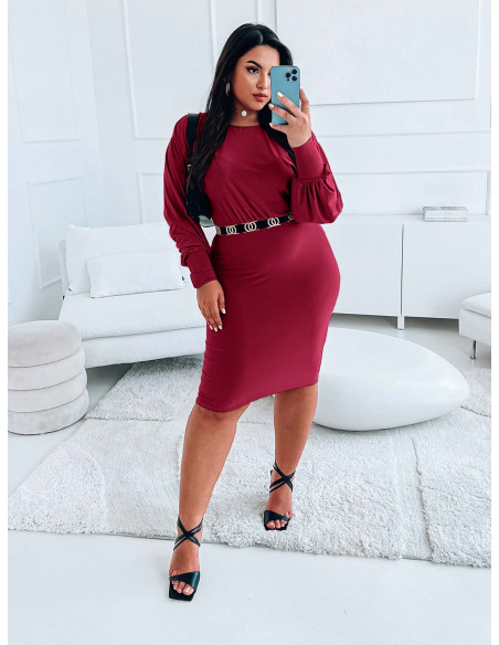 Sukienka PLUS SIZE o kimonowym kroju SITTA - fuksja