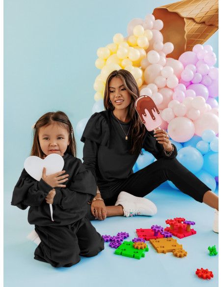 Welurowy dres dziecięcy LILLY - czarny