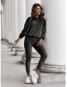 Welurowy dres spodnie + bluza BELLUS - czarny
