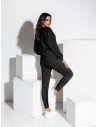 Welurowy dres bluza+spodnie - MAVELLO -  czarny