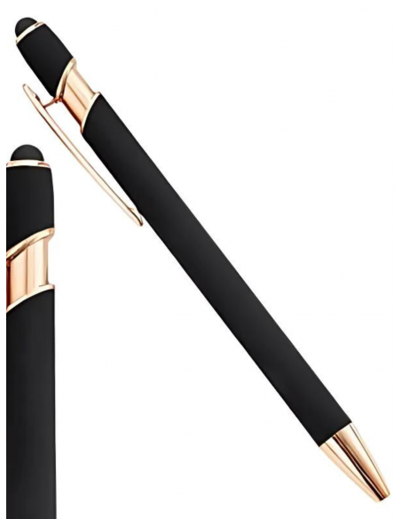 Długopis metalowy touch pen soft touch - czarny