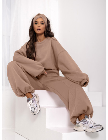 Komplet dresowy bluza + spodnie NIRVANI - cappuccino mocca