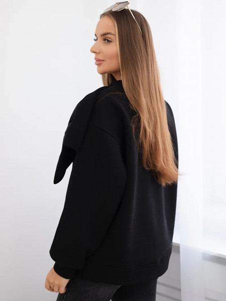 Bluza dresowa oversize z kokardą CALLIA - czarna 2