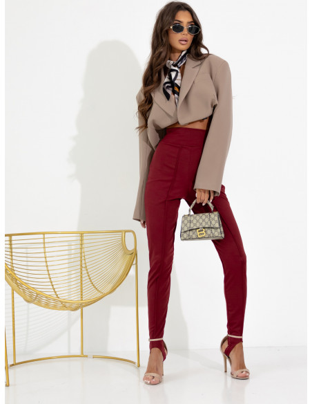 Stylowe legginsy narciary ARALYN - bordowe