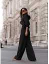 Welurowy dres bluza i szerokie spodnie MAXIM - czarny