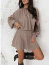 Rozkloszowana sukienka mini CLEO - mocha mousse
