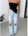 Stylowe spodnie jeansy z dziurami BERRY - jeans