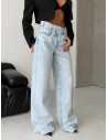 Spodnie jeansy z asymetrycznym pasem MATTY - jasny jeans