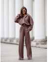 Stylowy komplet dresowy z tencelu MIKKA - mocha mousse